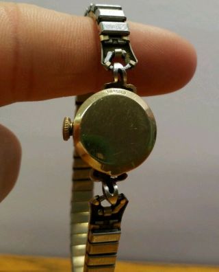 Vintage Rare Tossot Ladies 14k Gold And Diamonds Watch stretch band not 5