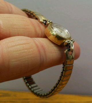 Vintage Rare Tossot Ladies 14k Gold And Diamonds Watch stretch band not 7