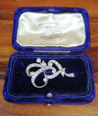 Antique Art Deco Platinum And Diamond Brooch 4