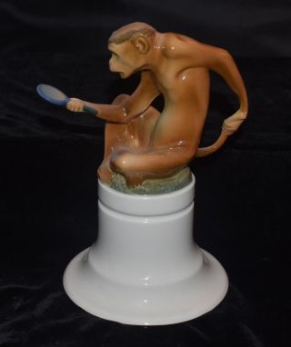 Very Rare Rosenthal Figurine Monkey W /mirror - 38 - F Lieberman - 1910 - 8 " H -