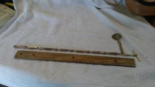 Vintage Pocket Watch Chain And Fob Fancy Link Heavy