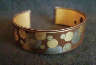 Vintage Tiffany & Co Angela Cummings Lacquer Gold Damascene Bubble Cuff Bracelet 5