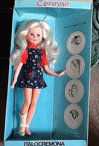 Vintage 1965 Italian Fashion Beauty Doll Italocremona Corinne W/orig Box - 1 Boot