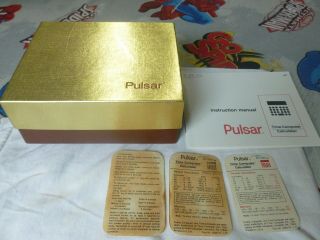 Vintage Men ' s Pulsar Calculator Flick Wrist LED Digital Goldfilled Watch 2