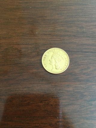 1854 - O Three Dollar Indian Gold Coin $3 - Rare