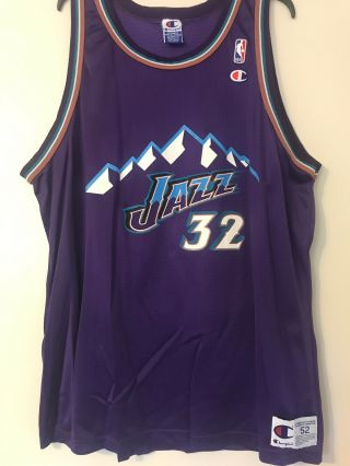 Karl Malone 32 Utah Jazz Champion Nba Vintage Mountains 90s Jersey Size 52 2xl