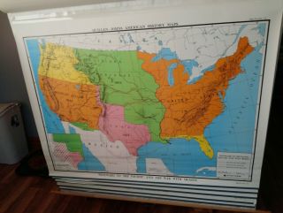 Vintage Nystrom Pull Down School Maps American History 12 Layers Wall