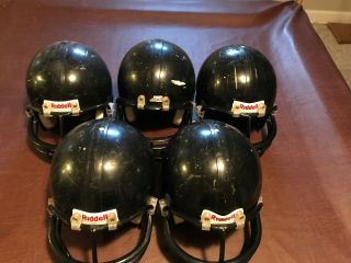 Vintage Riddell VSR2 Yth Med & Lg.  Football Helmets (Black with Black Face Mask) 3