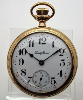 Antique 18 Size South Bend 1910 Running Pocket Watch 15 Jewels Usa