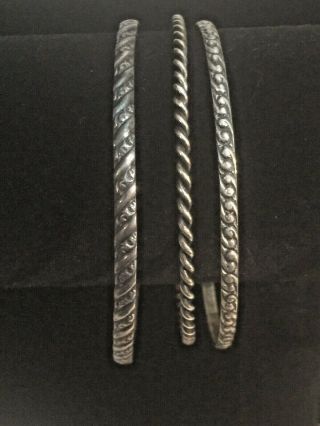 8 Vintage Sterling Silver Bangle Bracelets Beau S Kirk and Son 3 Unsigned 3 Ster 2