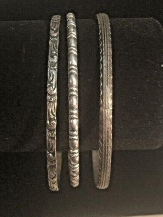 8 Vintage Sterling Silver Bangle Bracelets Beau S Kirk and Son 3 Unsigned 3 Ster 4