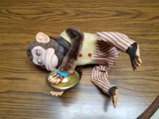 Vintage Musical Jolly Chimp Monkey Toy with Cymbals antique circus carnival 5