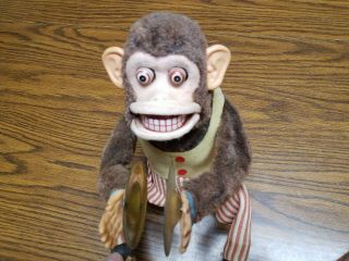 Vintage Musical Jolly Chimp Monkey Toy with Cymbals antique circus carnival 7