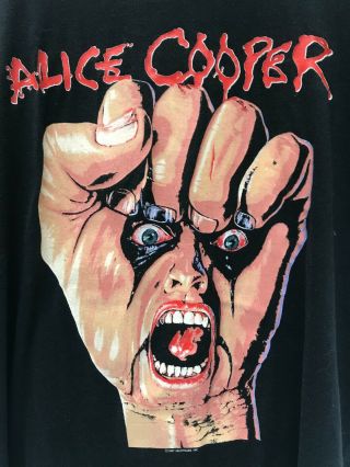 Vintage Concert Shirt Size Xl Alice Cooper 80s Screen Stars Vtg Thin 50/50 Tee
