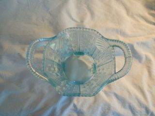 Vintage Northwood bushel basket ice blue carnival glass 8 sided basket scarce pi 2