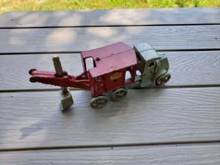 Antique cast iron hubley shovel truck toy 6
