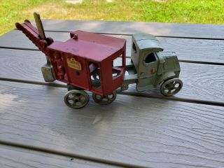 Antique cast iron hubley shovel truck toy 8