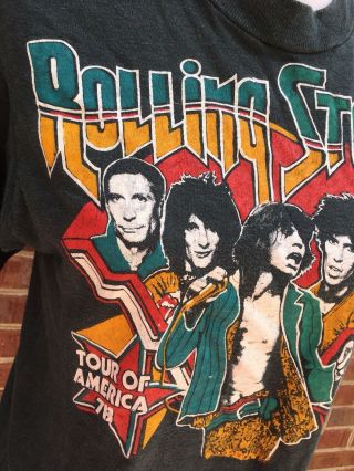 Rolling Stones Tour Of America 1978 Vintage Concert T - shirt.  Ultra Rare 2