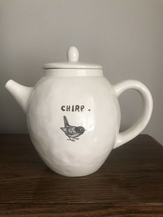 Rae Dunn Vintage M - Stamped Chirp Teapot
