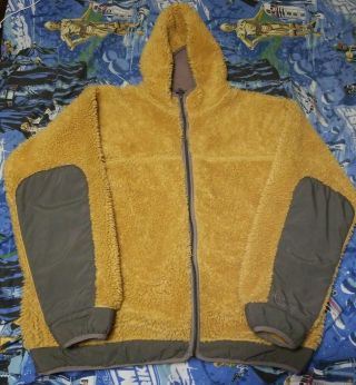 Vintage Patagonia Rhythm Deep Pile Fleece Hoodie Jacket Oatmeal Tan Grey Size Xl