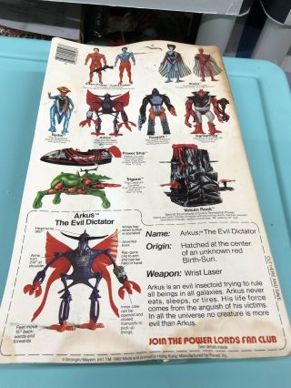 Vintage 1982 Revell Power Lords Arkus Old Stock Unpunched Moc Rare 80s Toys 4