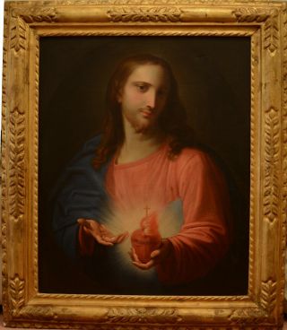 Fine Large Antique 19th Century Religious Oil On Canvas Painting Batoni