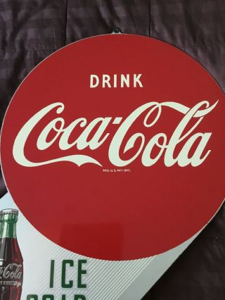 1940’s VINTAGE COCA - COLA DOUBLE SIDED FLANGE SIGN 4
