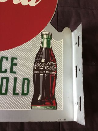 1940’s VINTAGE COCA - COLA DOUBLE SIDED FLANGE SIGN 7