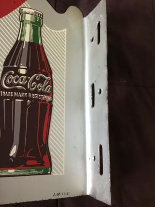 1940’s VINTAGE COCA - COLA DOUBLE SIDED FLANGE SIGN 9