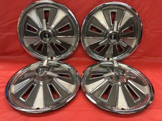 Vintage Set Of 4 1966 Ford Mustang 14 " Spinner Hubcaps