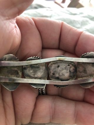 VERY RARE VINTAGE NAVAJO ROYSTON TURQUOISE STERLING SILVER BRACELET OLD 9