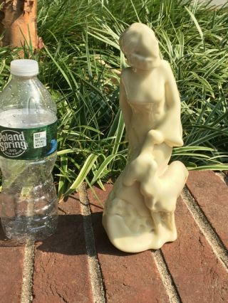 RARE ROOKWOOD POTTERY ART DECO ERTL STYLE GIRL AND DOG SCULPTURE FIGURE STATUE 6