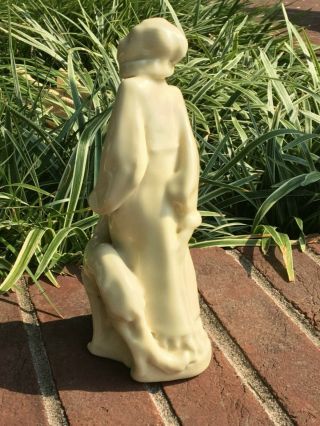 RARE ROOKWOOD POTTERY ART DECO ERTL STYLE GIRL AND DOG SCULPTURE FIGURE STATUE 7