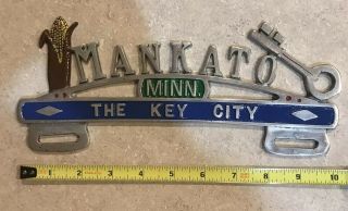 Vintage Mankato Minnesota License Plate Tag Topper Key City