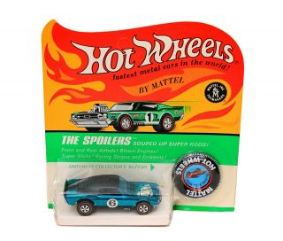Vintage Hot Wheels Redline Spoilers Black Roof Boss Hoss Mustang Aqua Unpunched