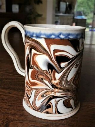 Rare Mochaware Marbleized Creamware Mug 2