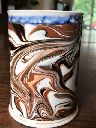 Rare Mochaware Marbleized Creamware Mug 4