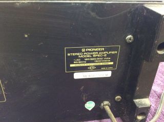 VINTAGE Pioneer Spec - 2 Stereo Power Amplifier EUC 9