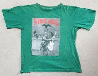 Nirvana Memorial T - Shirt Kurt Cobain Rare Vintage 1994 Rare