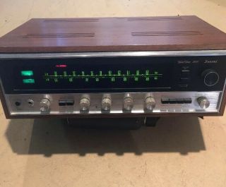 1969 Vintage Sansui Solid State 4000 Stereo Receiver Wood Case