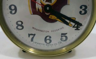Vintage 1970 ' s Washington Redskins NFL Collectible Twin Bell Alarm Clock RARE 3