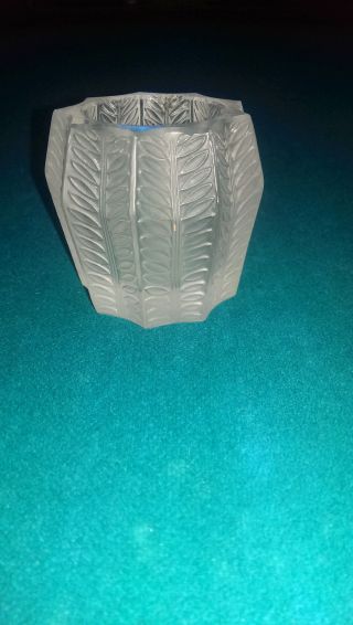 VINTAGE LALIQUE FRENCH ART GLASS JAMAIQUE FROSTED CRYSTAL MATCHSTICK HOLDER 3