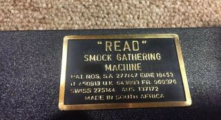 READ Vintage Read Smock Gathering Machine 16 Row Pleater South Africa 3