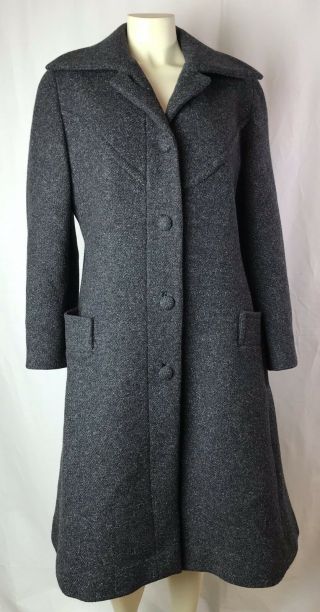 Lilly Ann 50’s 60’s Vintage Lined Wool Swing Coat Jacket Gray M/l Euc