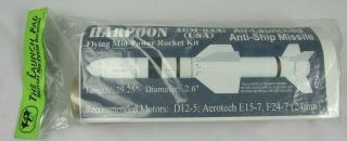 Vintage The Launch Pad K012 Model Rocket Kit Harpoon Mid - Power 29.  25 "