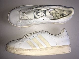 Vintage Adidas Shoes Sneakers Made In France Men’s 4.  5 Deadstock White 80s