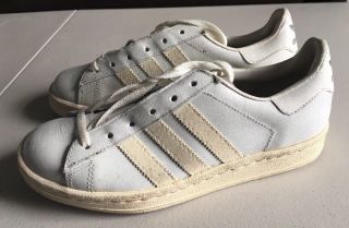 Vintage Adidas Shoes Sneakers Made In France Men’s 4.  5 Deadstock White 80s 2