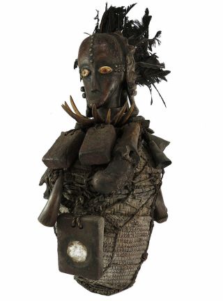 Fang Bieri Reliquary Figure In Basket Bells Guinea African Art Was $1650.  00