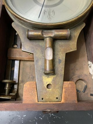 Antique 19th Century Surveyor’s Compass James W Queen In Heller & Brightly Box 3
