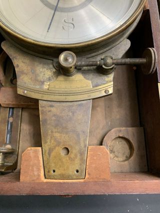 Antique 19th Century Surveyor’s Compass James W Queen In Heller & Brightly Box 5